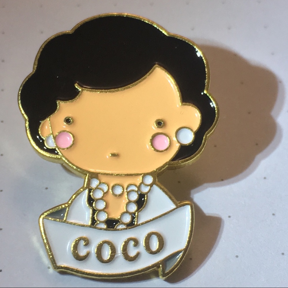 Coco Chanel Fashion Icon Enamel & Metal Pin NWB
